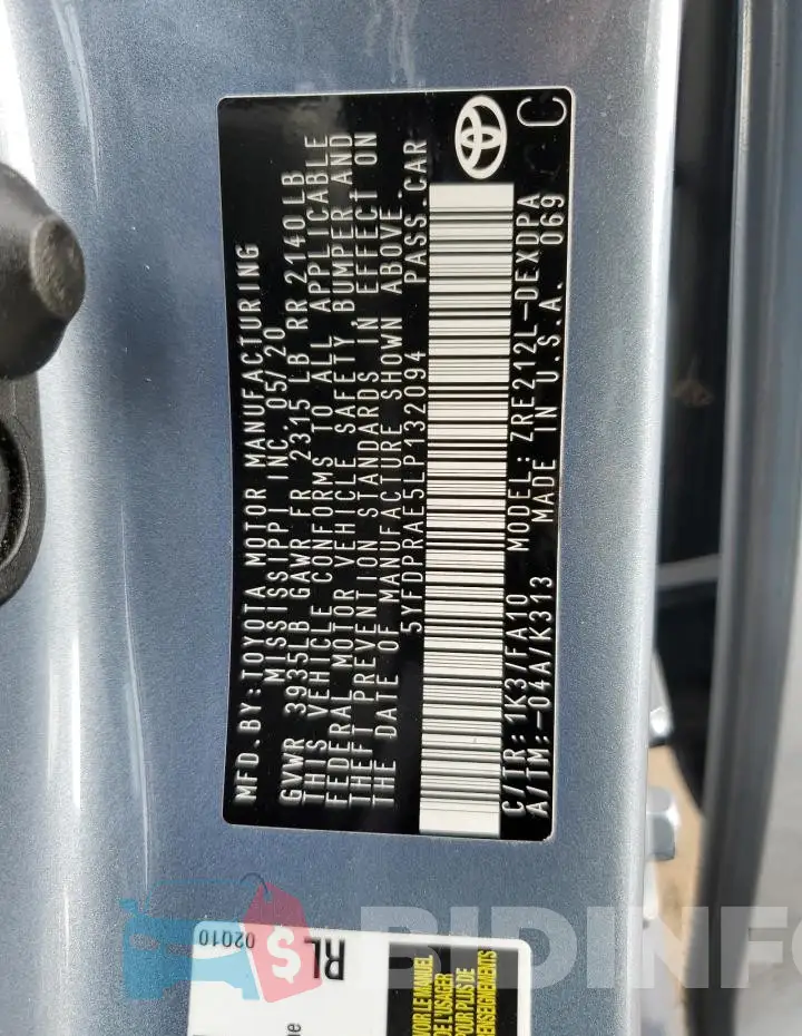 5YFDPRAE5LP132094 Photo# 12