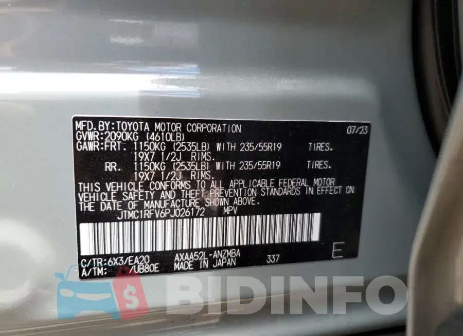 JTMC1RFV6PJ026172 Photo# 13