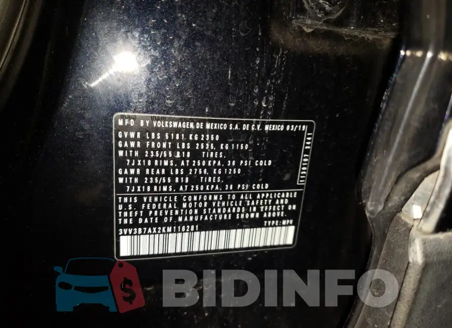 3VV3B7AX2KM116281 Photo# 12