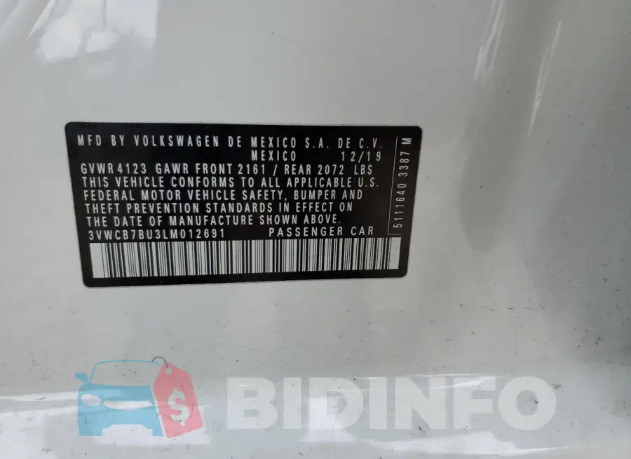 3VWCB7BU3LM012691 Photo# 12