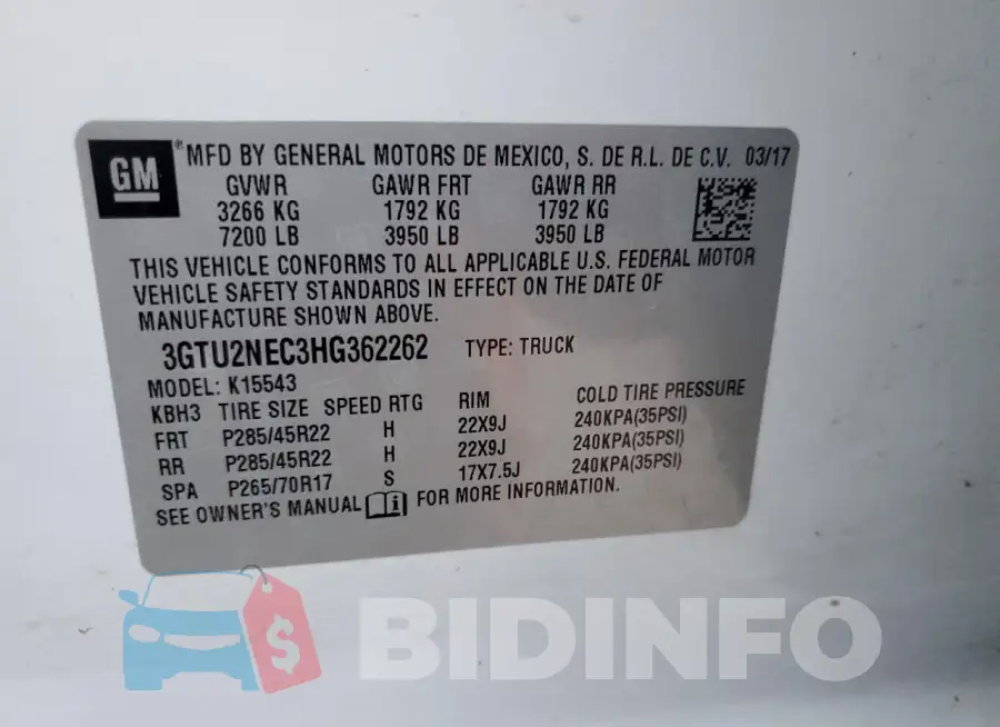 3GTU2NEC3HG362262 Photo# 13
