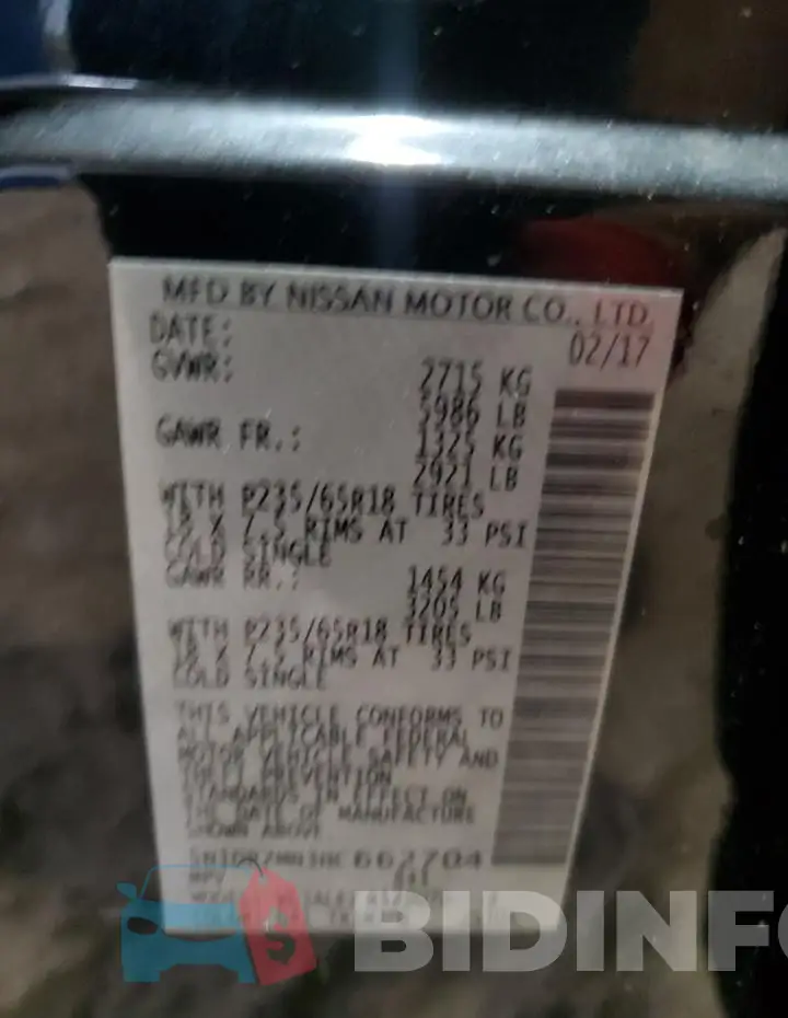 5N1DR2MN3HC662704 Photo# 13