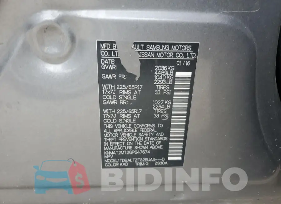 KNMAT2MT2GP647674 Photo# 14