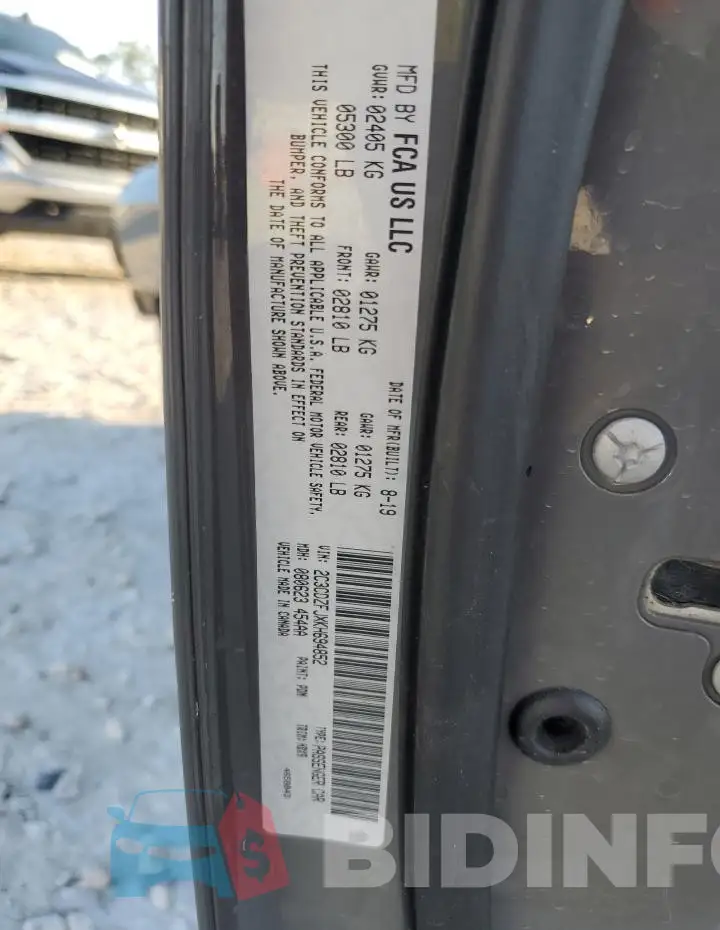2C3CDZFJXKH694852 Photo# 12