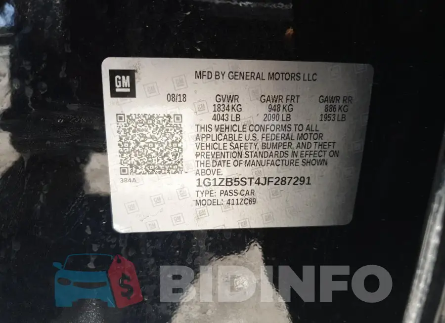 1G1ZB5ST4JF287291 Photo# 12