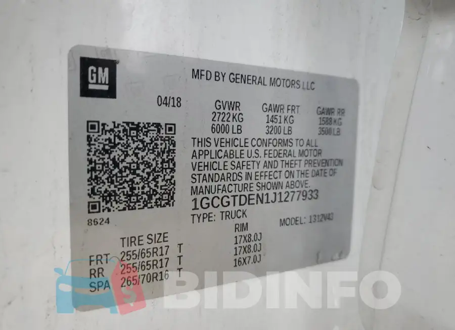 1GCGTDEN1J1277933 Photo# 13