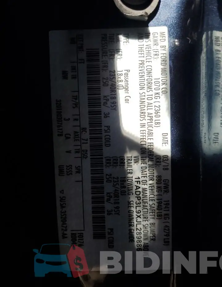 1FADP3L9XJL289886 Photo# 12