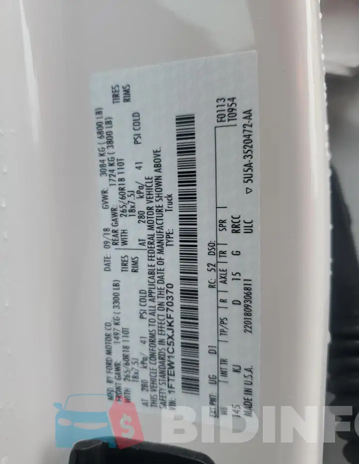 1FTEW1C5XJKF70370 Photo# 12
