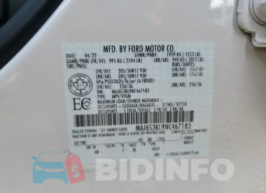 MAJ6S3KL9NC467183 Photo# 14