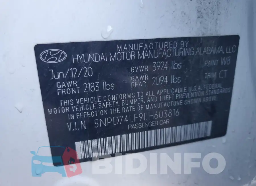 5NPD74LF9LH603816 Photo# 12