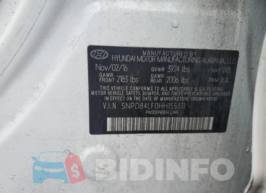 5NPD84LF0HH155311 Photo# 13