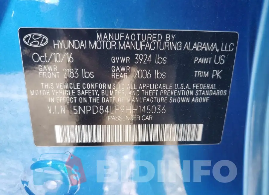 5NPD84LF9HH145036 Photo# 12