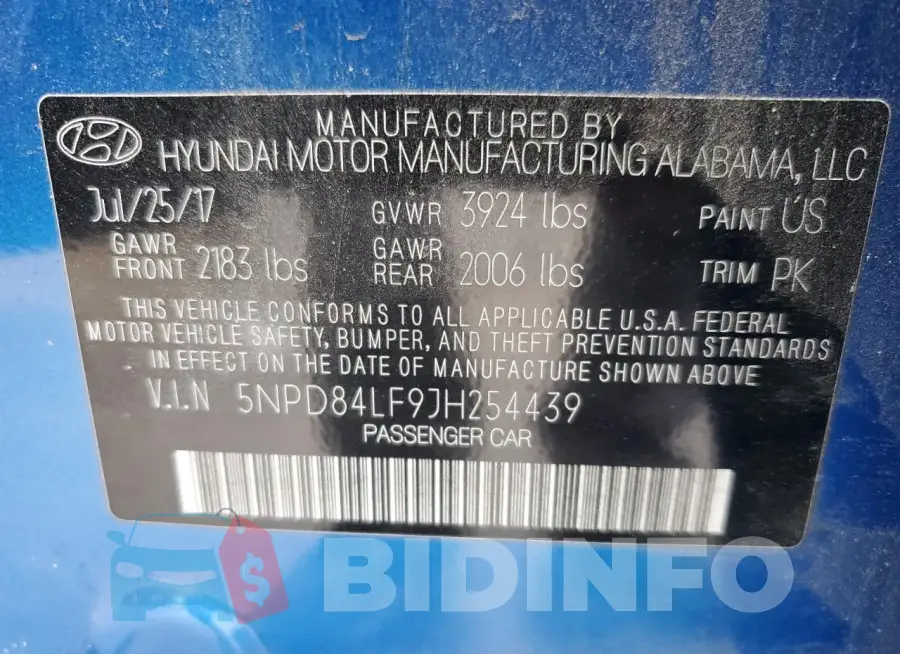 5NPD84LF9JH254439 Photo# 12