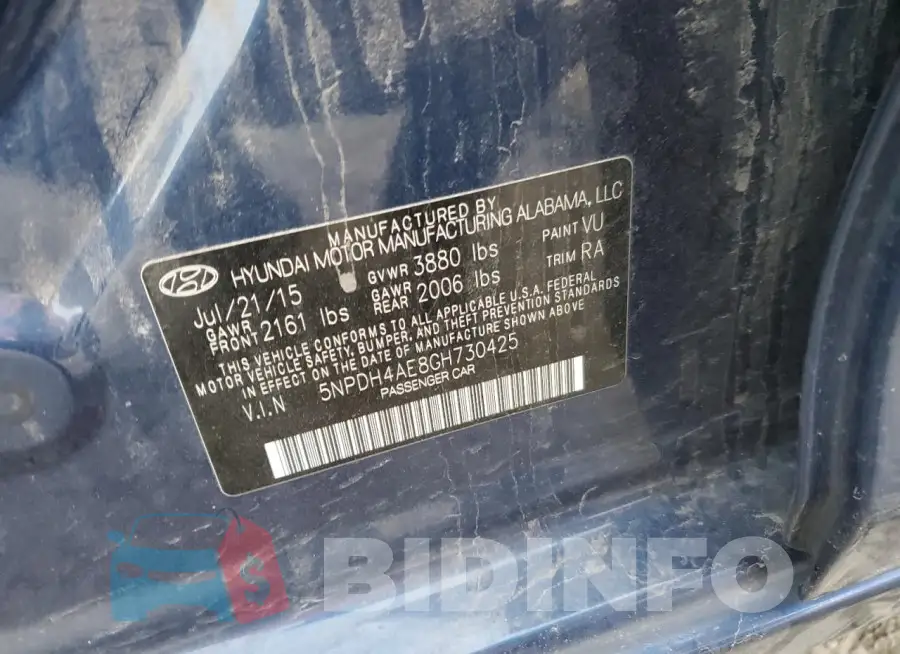 5NPDH4AE8GH730425 Photo# 12
