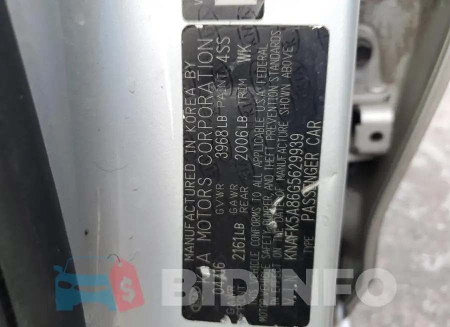 KNAFK5A86G5629939 Photo# 12