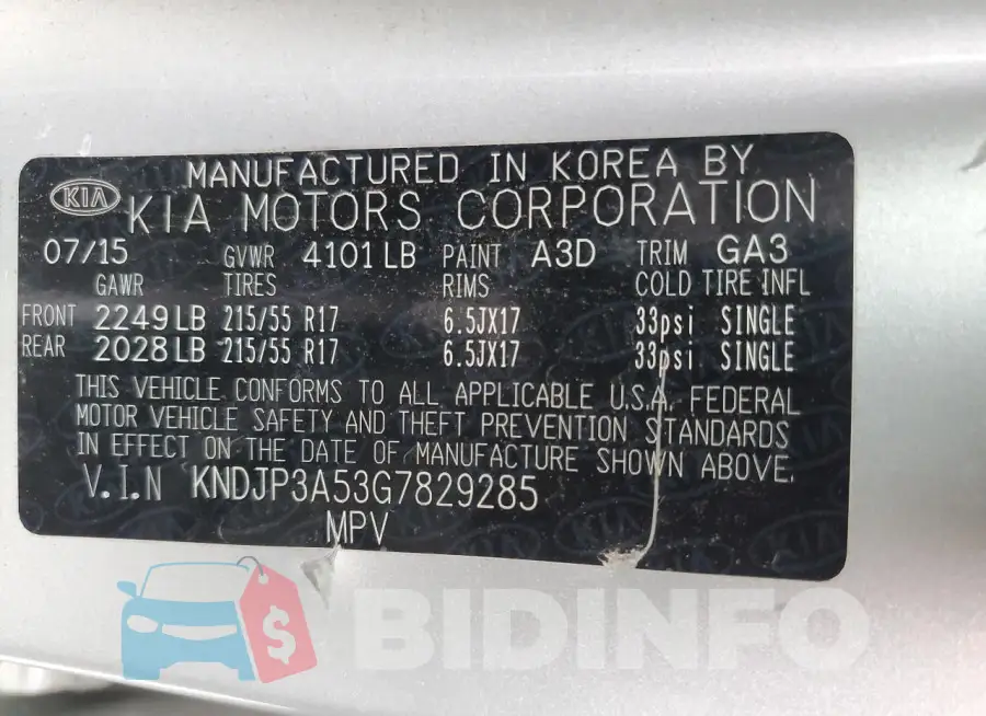 KNDJP3A53G7829285 Photo# 13