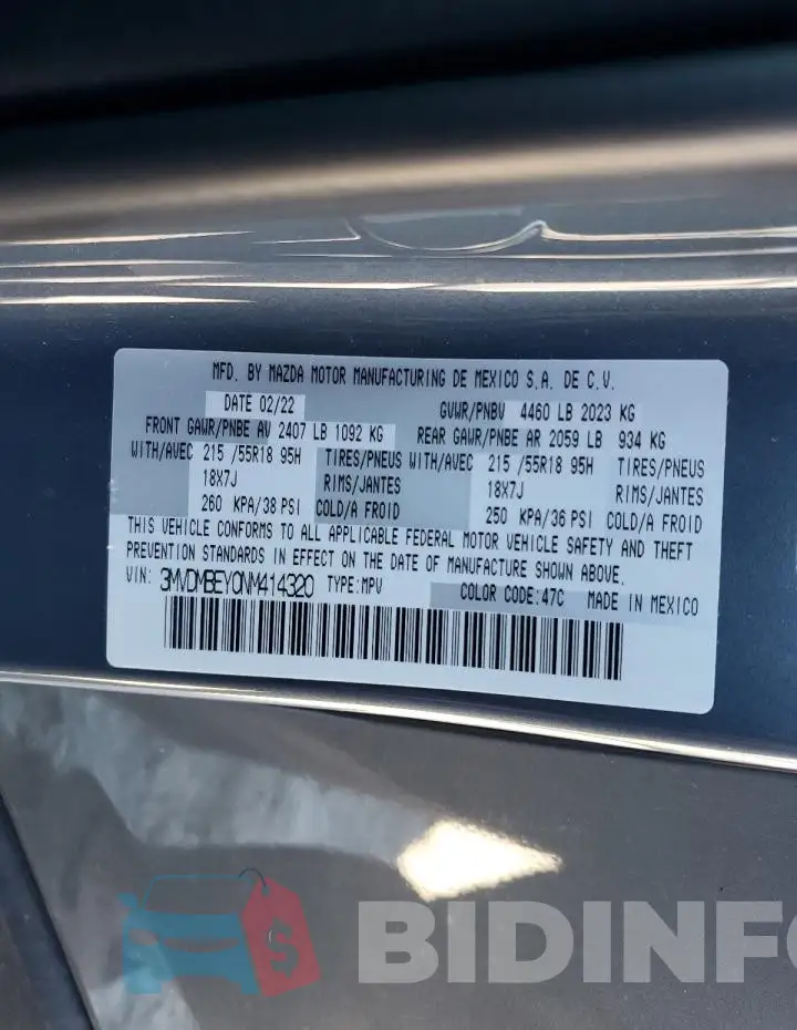 3MVDMBEY0NM414320 Photo# 14