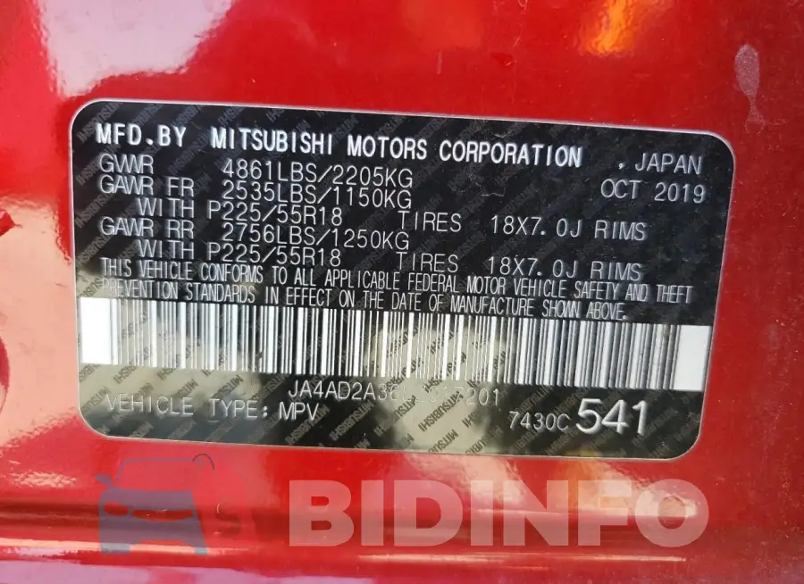 JA4AD2A36LZ017201 Photo# 14