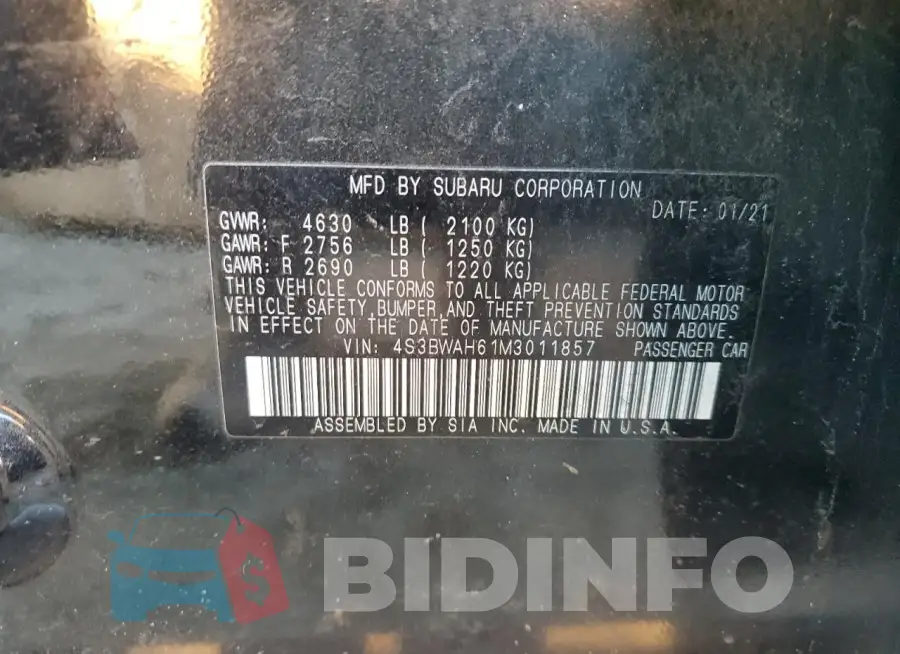 4S3BWAH61M3011857 Photo# 13