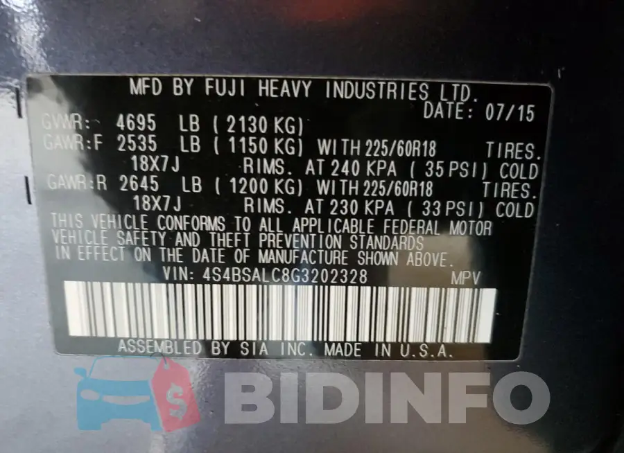 4S4BSALC8G3202328 Photo# 13