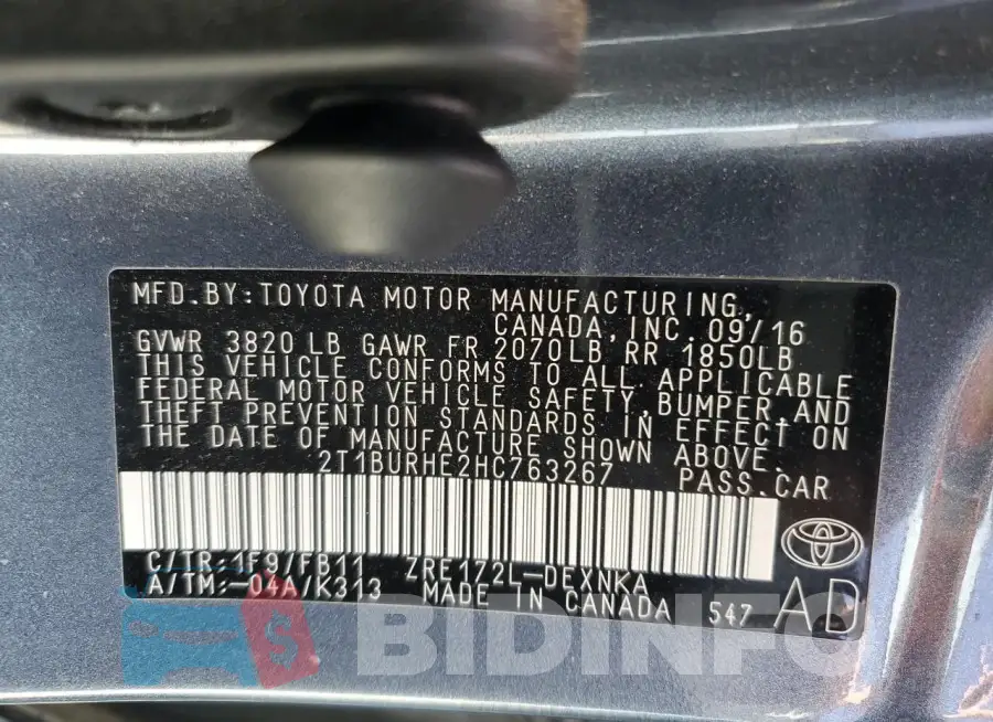 2T1BURHE2HC763267 Photo# 12