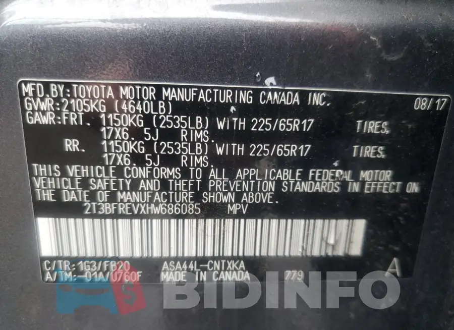 2T3BFREVXHW686085 Photo# 12