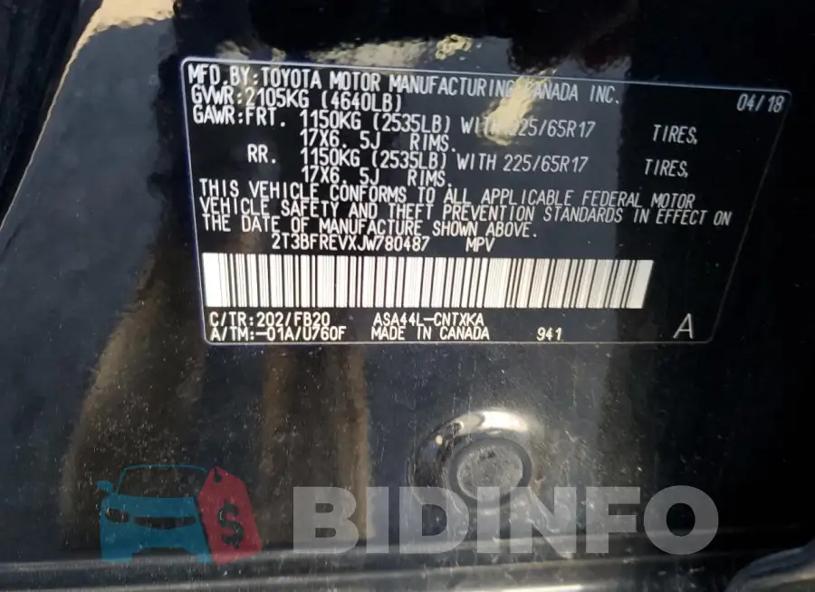 2T3BFREVXJW780487 Photo# 12