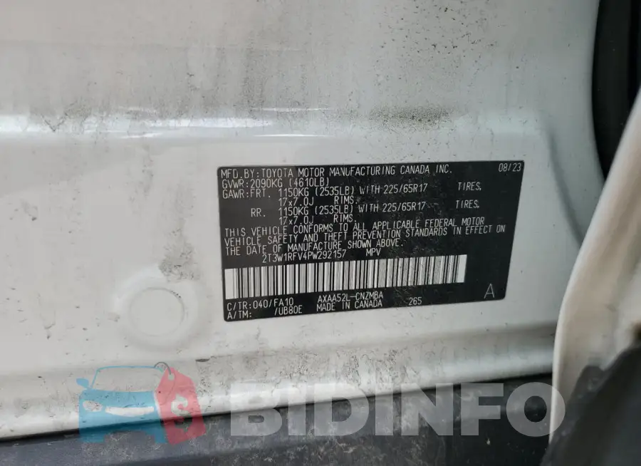 2T3W1RFV4PW292157 Photo# 13