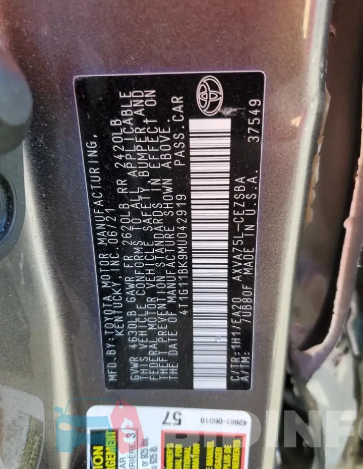 4T1G11BK9MU042919 Photo# 12