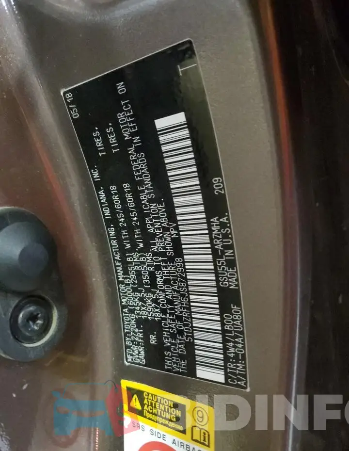 5TDJZRFH6JS872998 Photo# 13