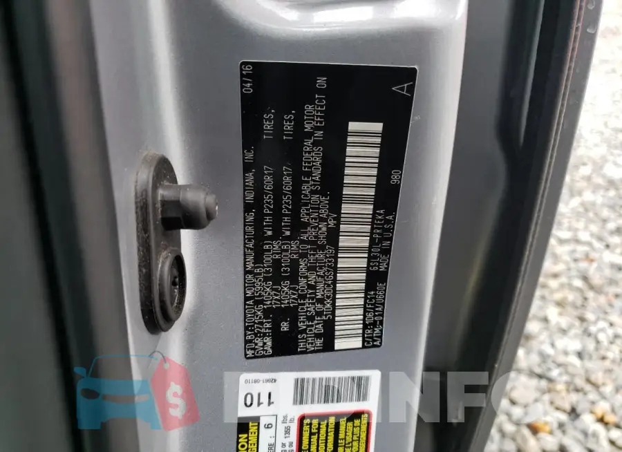 5TDKK3DC4GS733197 Photo# 14