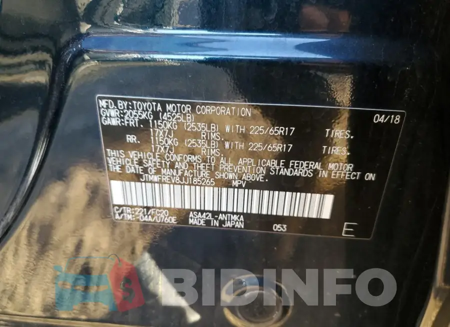 JTMWFREV8JJ185265 Photo# 12