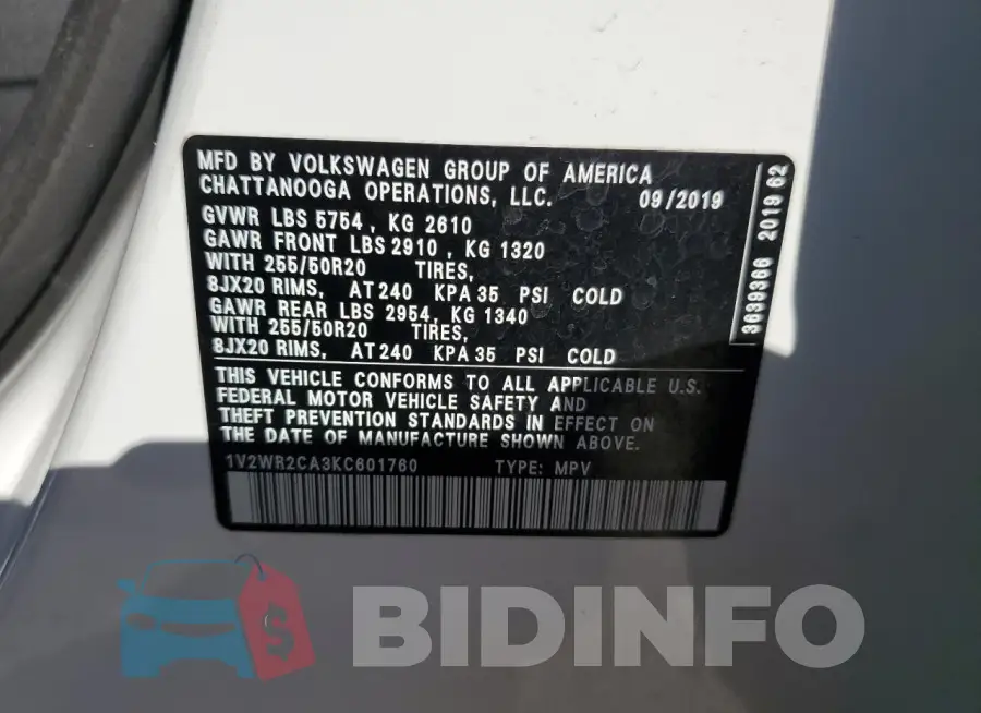 1V2WR2CA3KC601760 Photo# 14