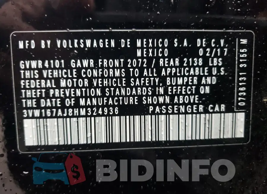 3VW167AJ8HM324936 Photo# 12