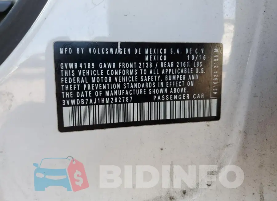 3VWDB7AJ1HM262787 Photo# 12