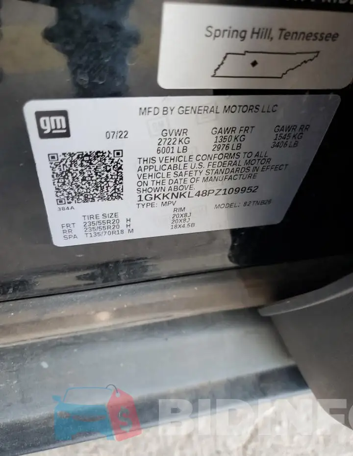 1GKKNKL48PZ109952 Photo# 12