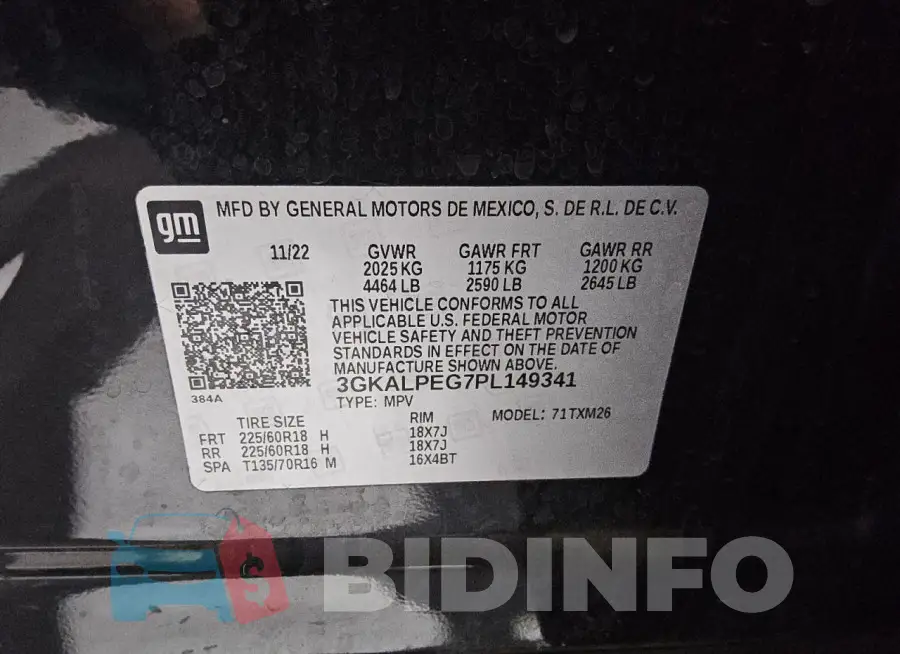 3GKALPEG7PL149341 Photo# 13