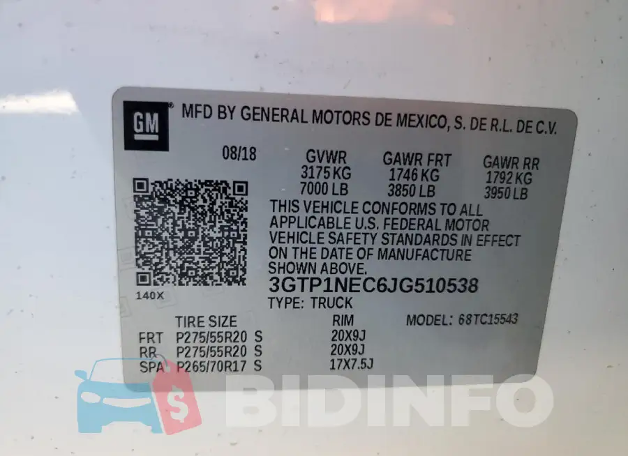3GTP1NEC6JG510538 Photo# 12