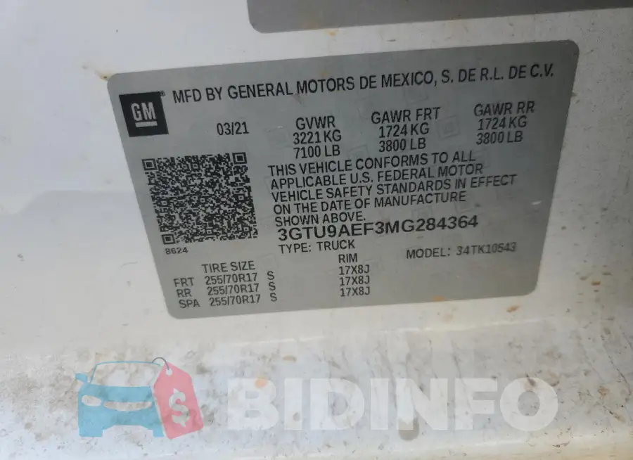 3GTU9AEF3MG284364 Photo# 12