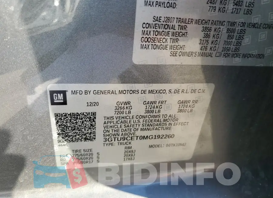 3GTU9CET0MG192260 Photo# 12