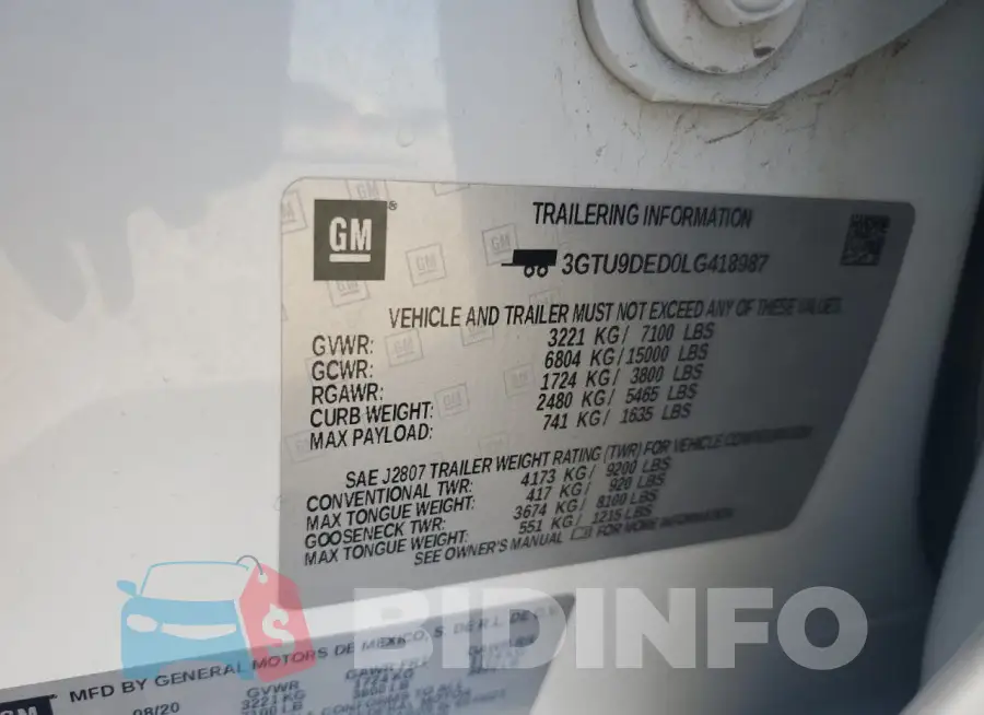 3GTU9DED0LG418987 Photo# 12