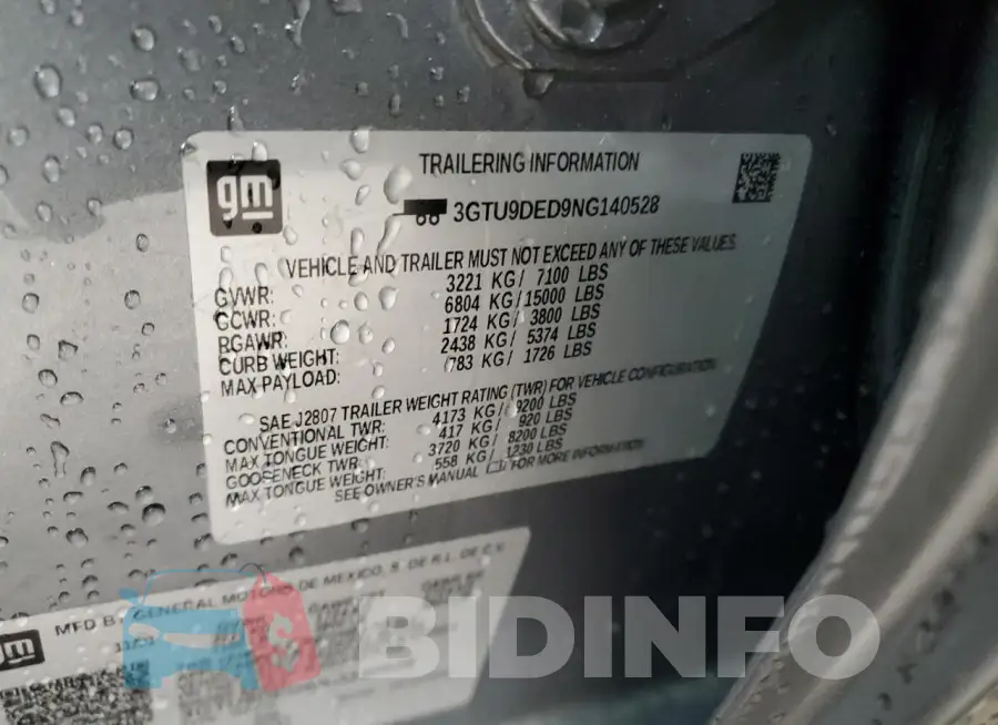 3GTU9DED9NG140528 Photo# 12