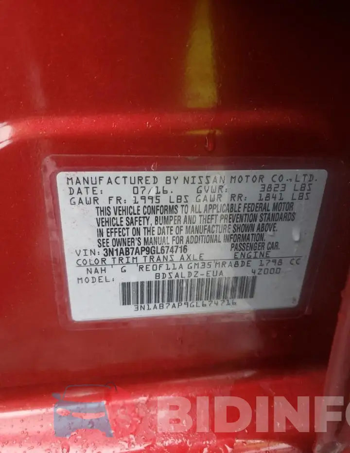 3N1AB7AP9GL674716 Photo# 12