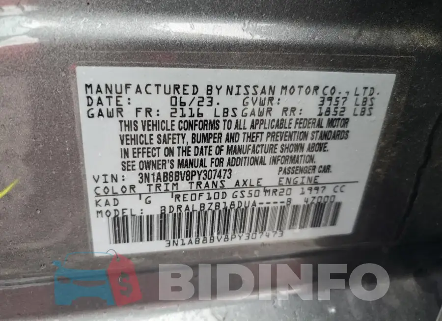 3N1AB8BV8PY307473 Photo# 12