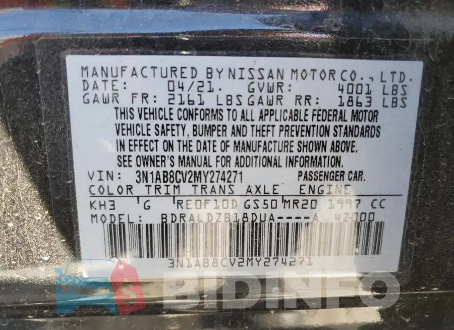 3N1AB8CV2MY274271 Photo# 12