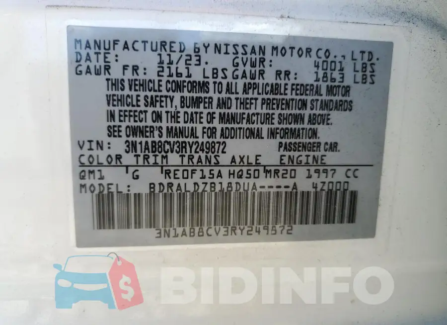3N1AB8CV3RY249872 Photo# 13