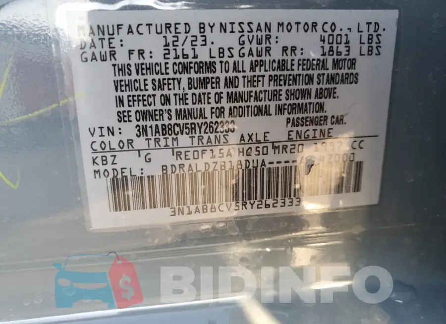 3N1AB8CV5RY262333 Photo# 12