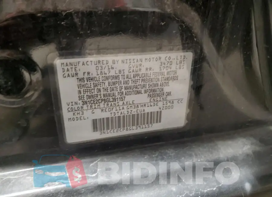 3N1CE2CP8GL391157 Photo# 12