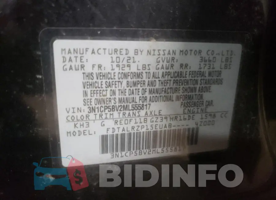 3N1CP5BV2ML555817 Photo# 12