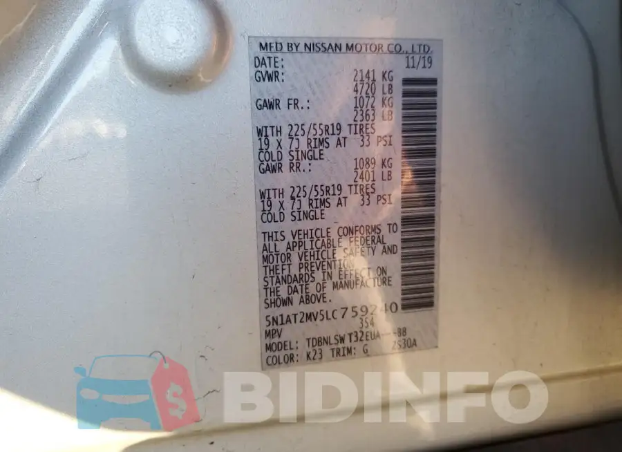 5N1AT2MV5LC759240 Photo# 13